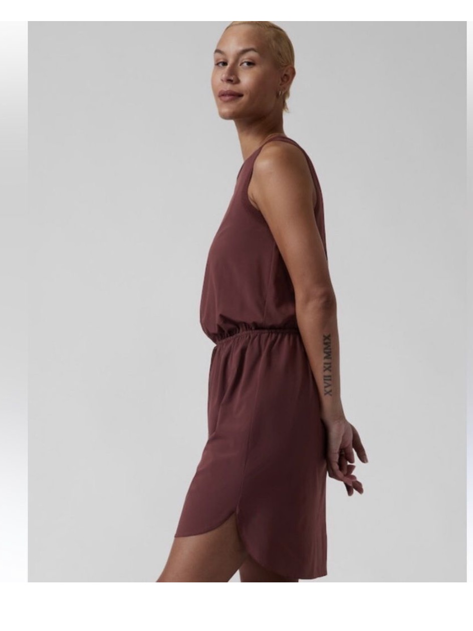 Athleta’s Rincon Dress In Burgundy, Size Med/Tall